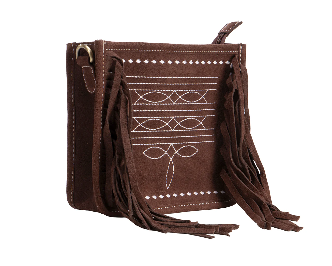 Fort Worth Suede Handbag with Fringe - Image 2