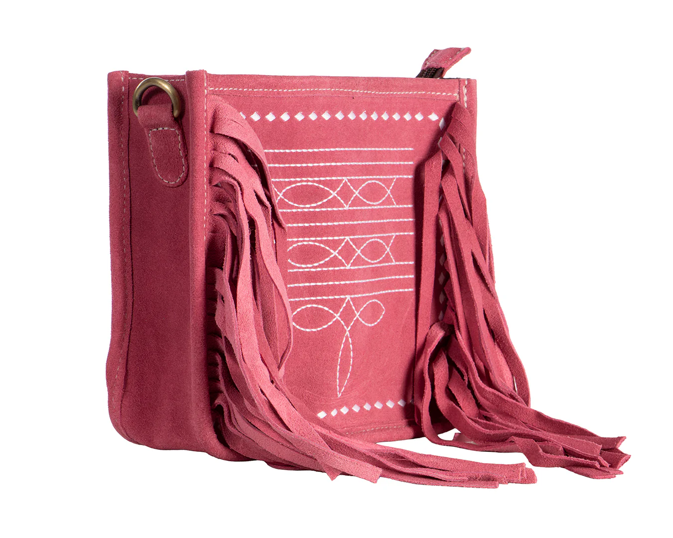 Fort Worth Suede Handbag with Fringe - Image 6