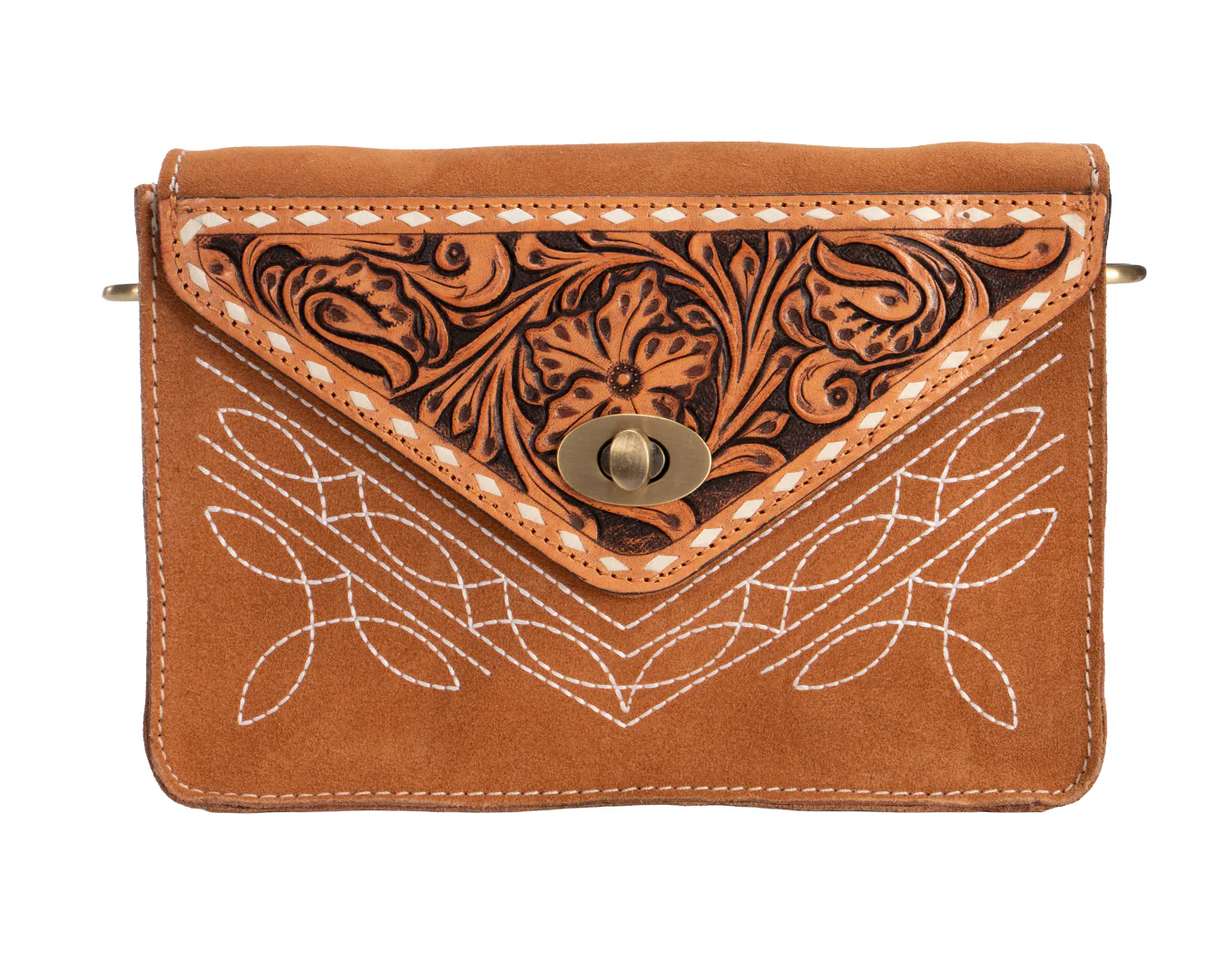 Fort Worth Tooled Leather Purse -Tan - Image 2