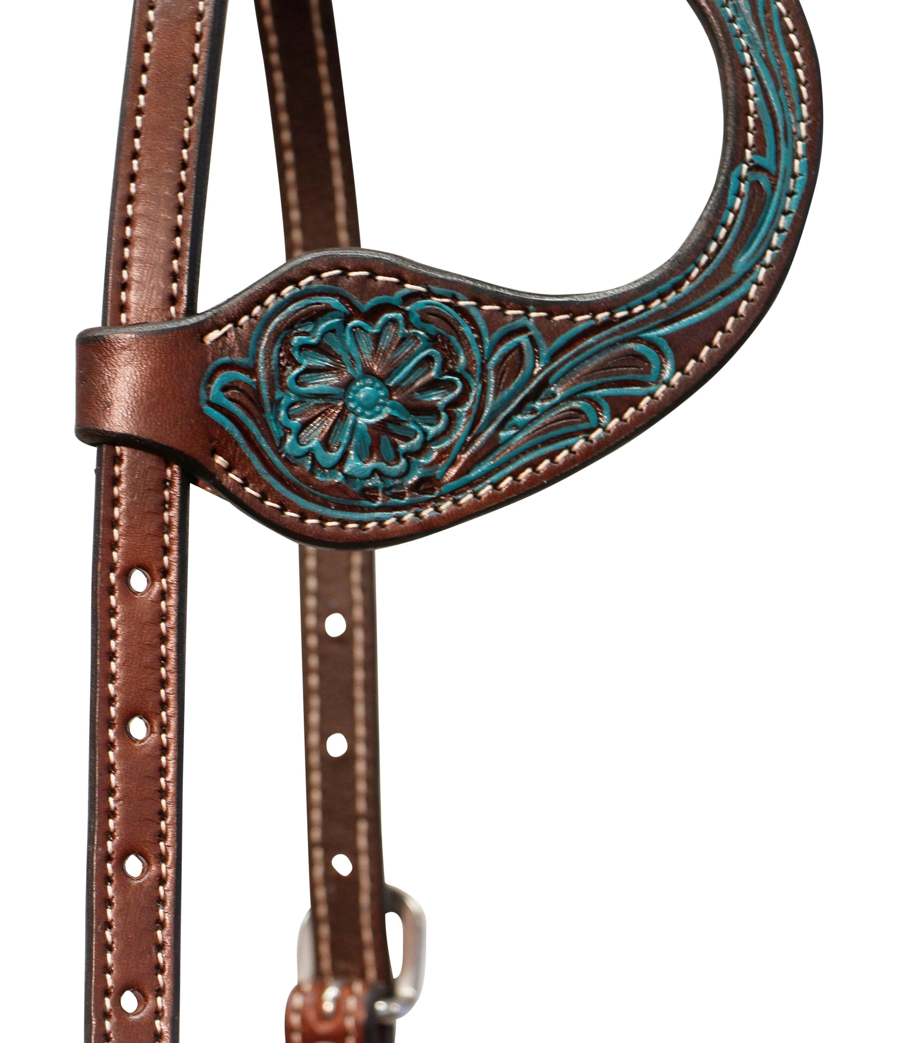 Fort Worth Turquoise Flower One Ear Headstall - Image 2