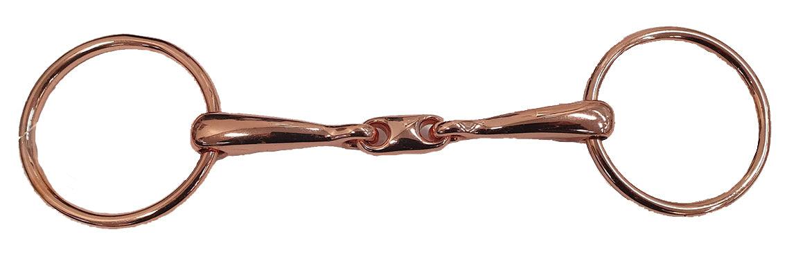 Gold Medal Rose Gold Loose Ring Training Snaffle Bit