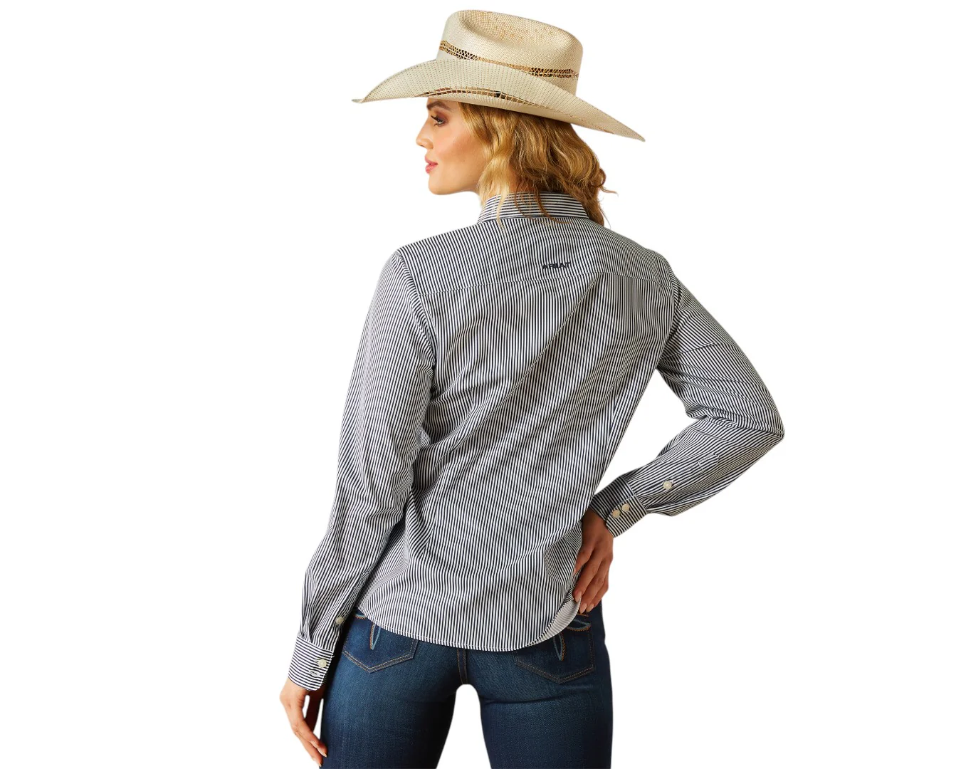 Ariat Women's Kirby Pro Shirt - Black Iris Stripe - Image 3
