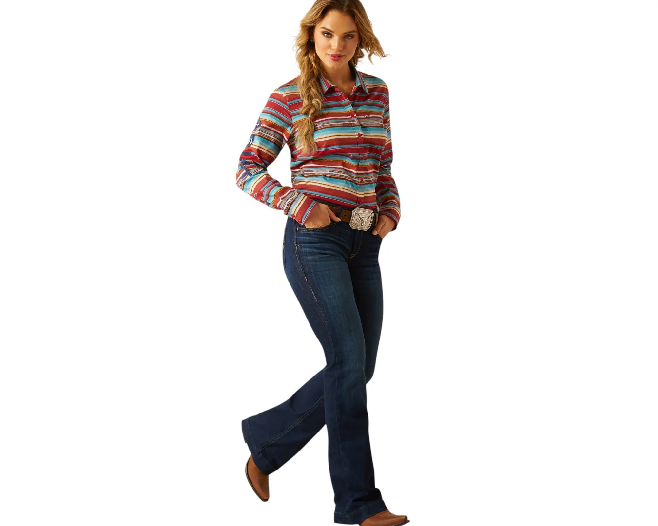 Ariat Women's Team Kirby Stretch Shirt- Iris Serape - Image 2