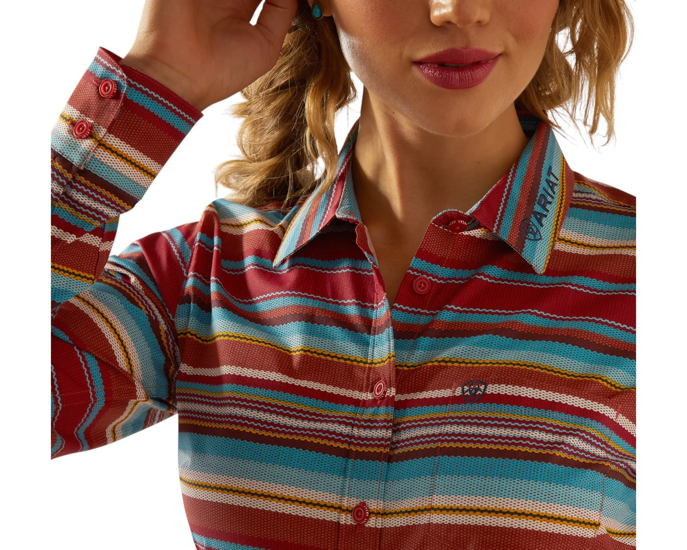 Ariat Women's Team Kirby Stretch Shirt- Iris Serape - Image 4