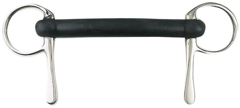 Half Spoon Snaffle Bit with Hard Rubber Mullen Mouth