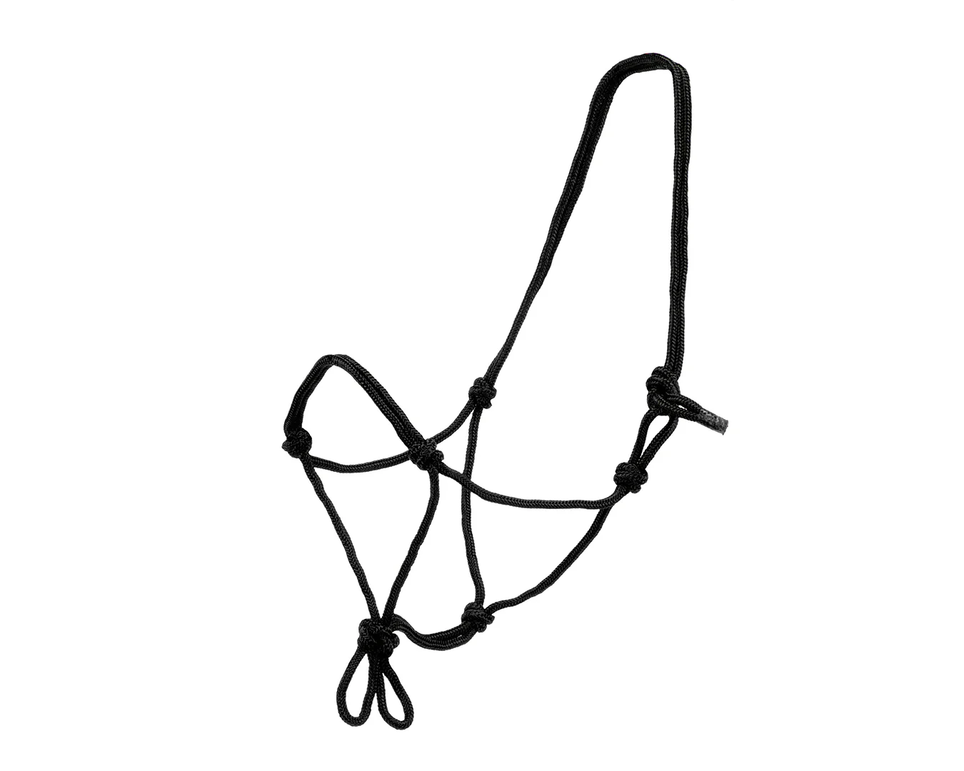 Happy Horse Knotted Rope Halter - Black