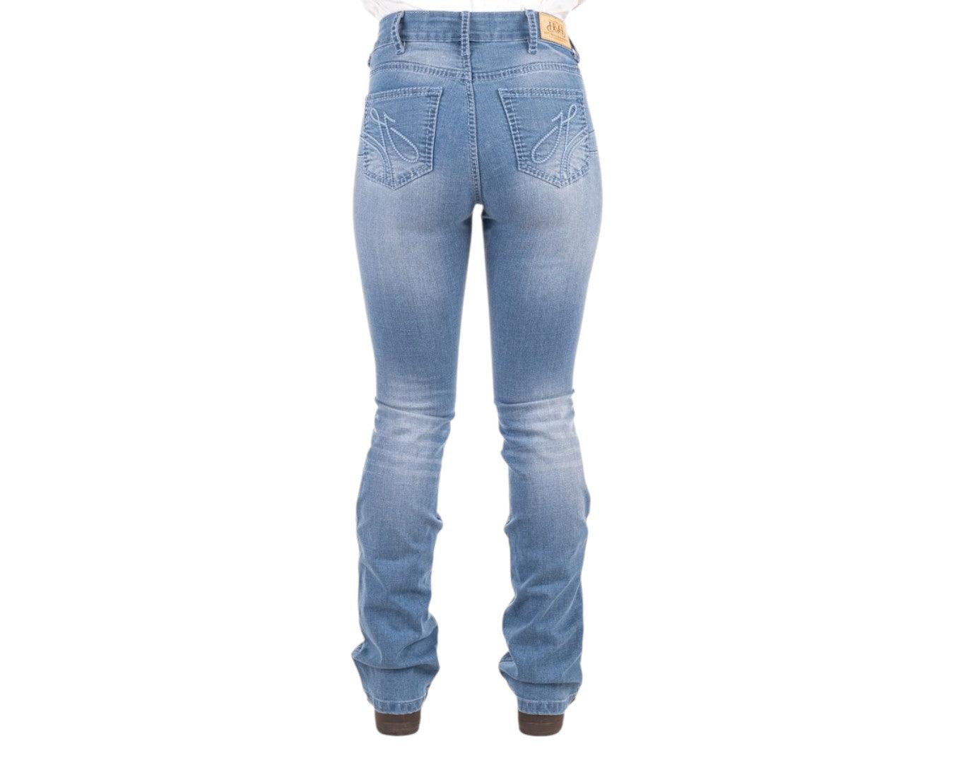 Hitchley & Harrow Ultra High Rise "Dover" Jeans with Baby Blue Stitching - Image 4