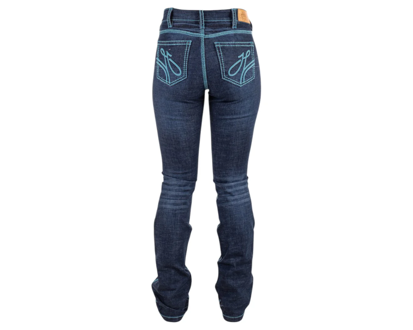Hitchley & Harrow Women's Ultra High-Rise Core Jeans- Turquoise Stitching - Image 7