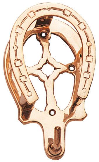 Horseshoe with Hook Brass Bridle Bracket