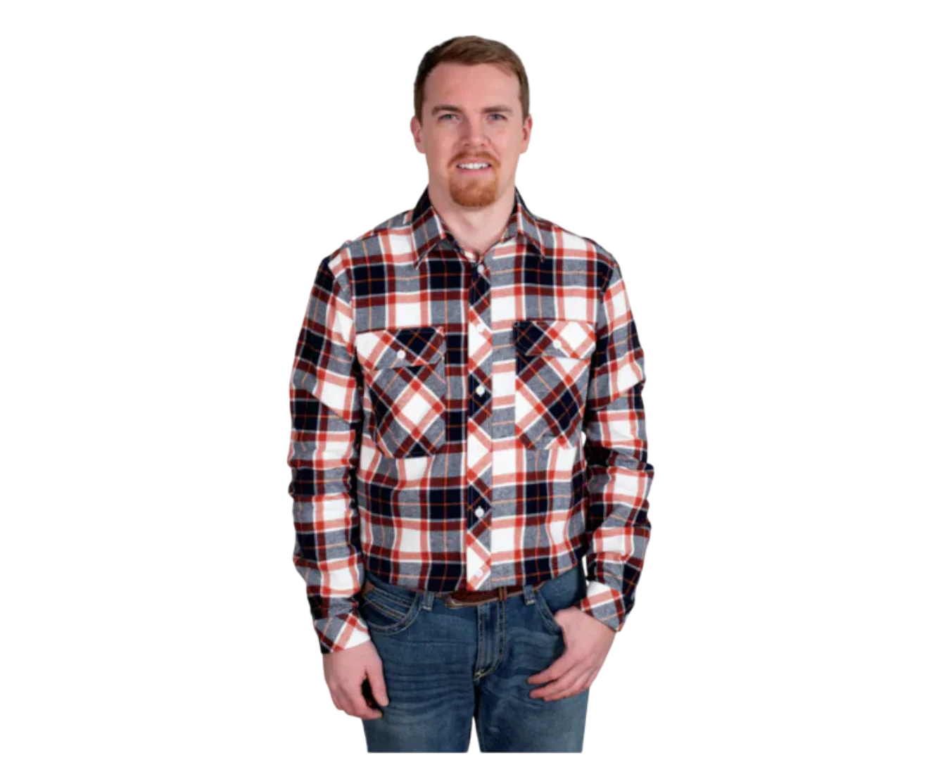 Just Country Mens Evan Flannel Workshirt - Checkered