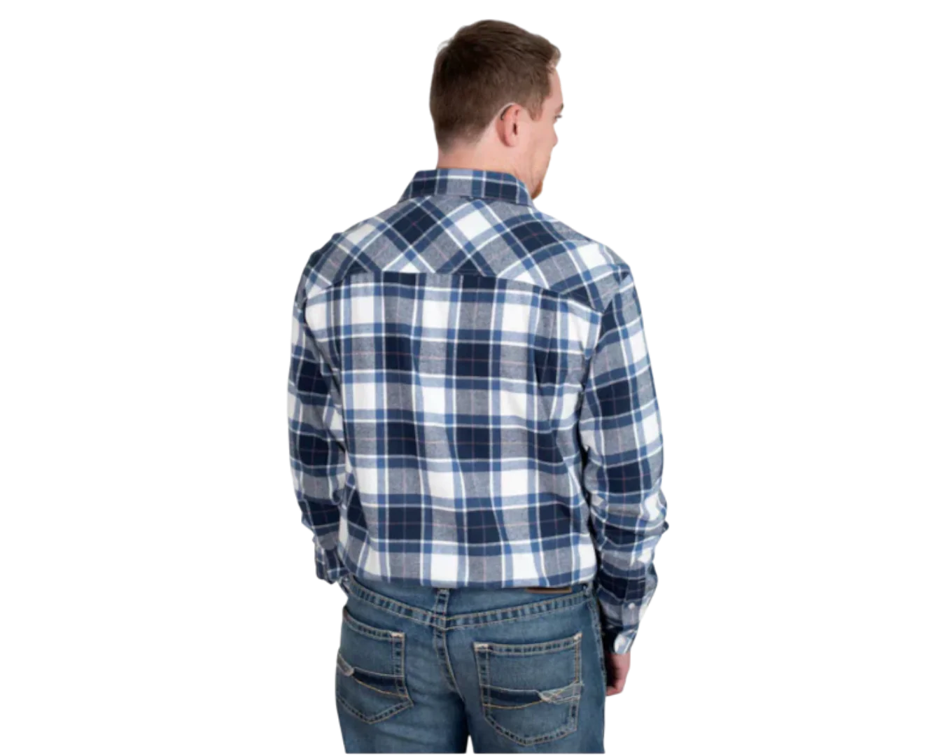Just Country Mens Evan Flannel Workshirt - Checkered - Image 5