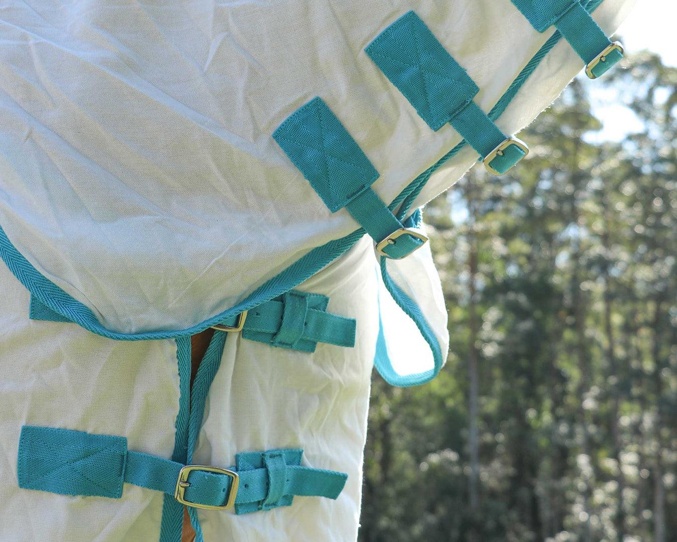 Kool Master Flag Horse Rug Combo - White & Turquoise - Image 3