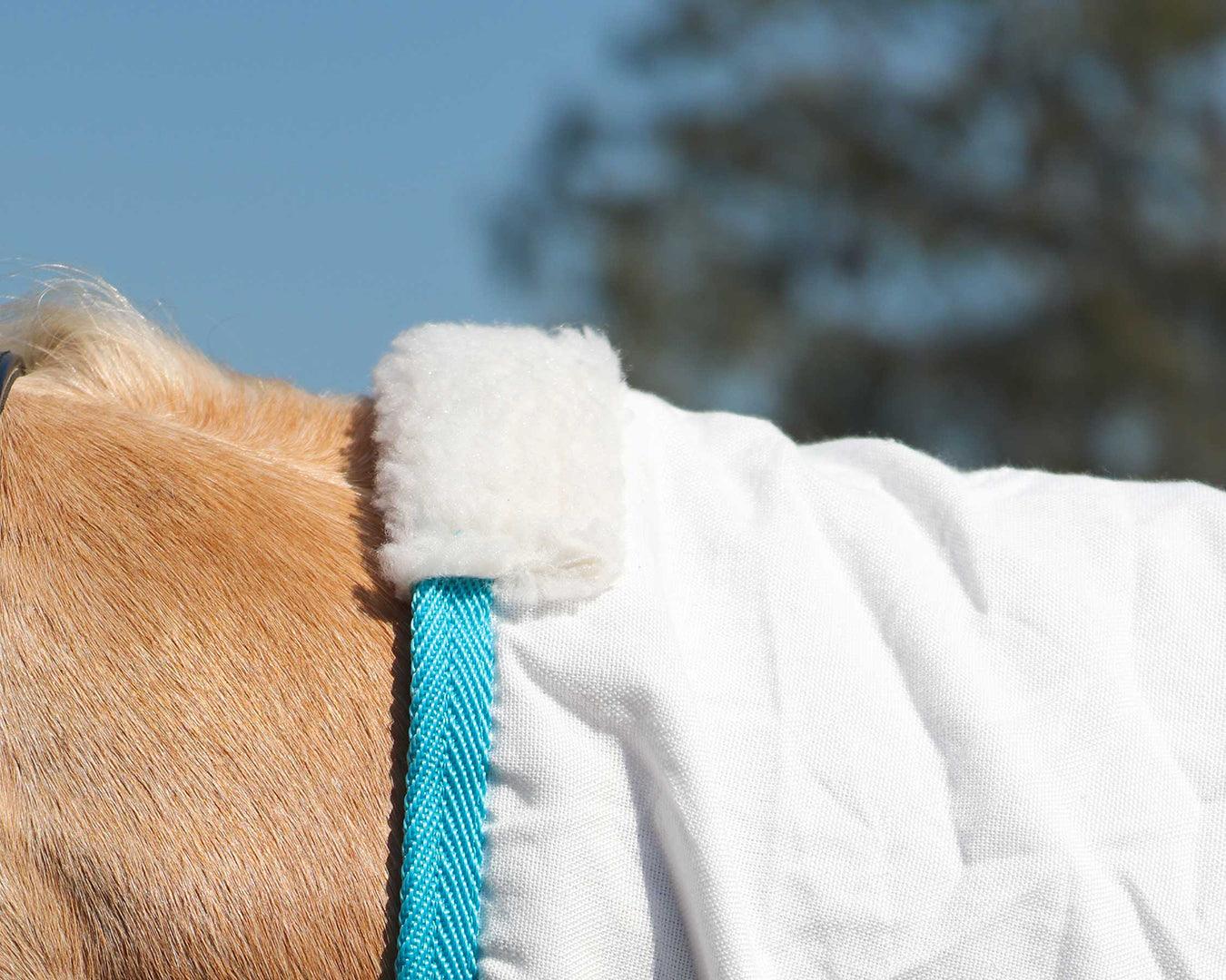 Kool Master Flag Horse Rug Combo - White & Turquoise - Image 4