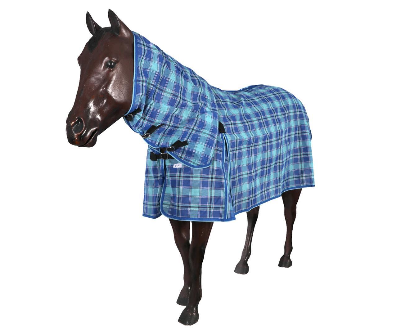 Kool Master PVC Shade Mesh Horse Rug Combo - Blue - Image 2
