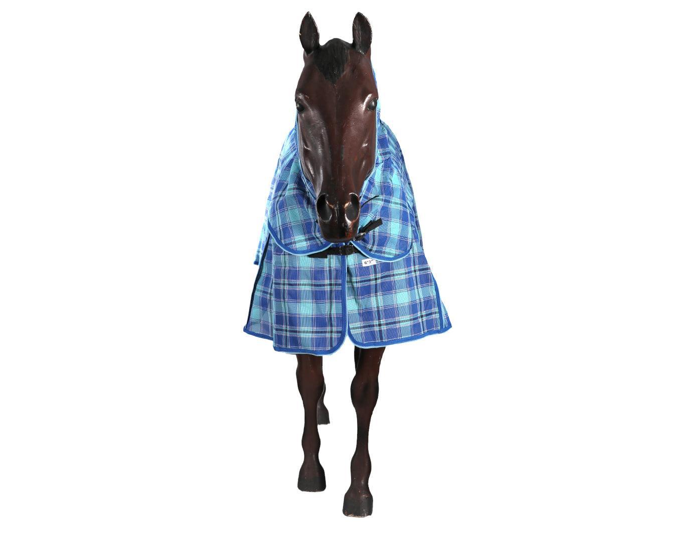 Kool Master PVC Shade Mesh Horse Rug Combo - Blue - Image 3