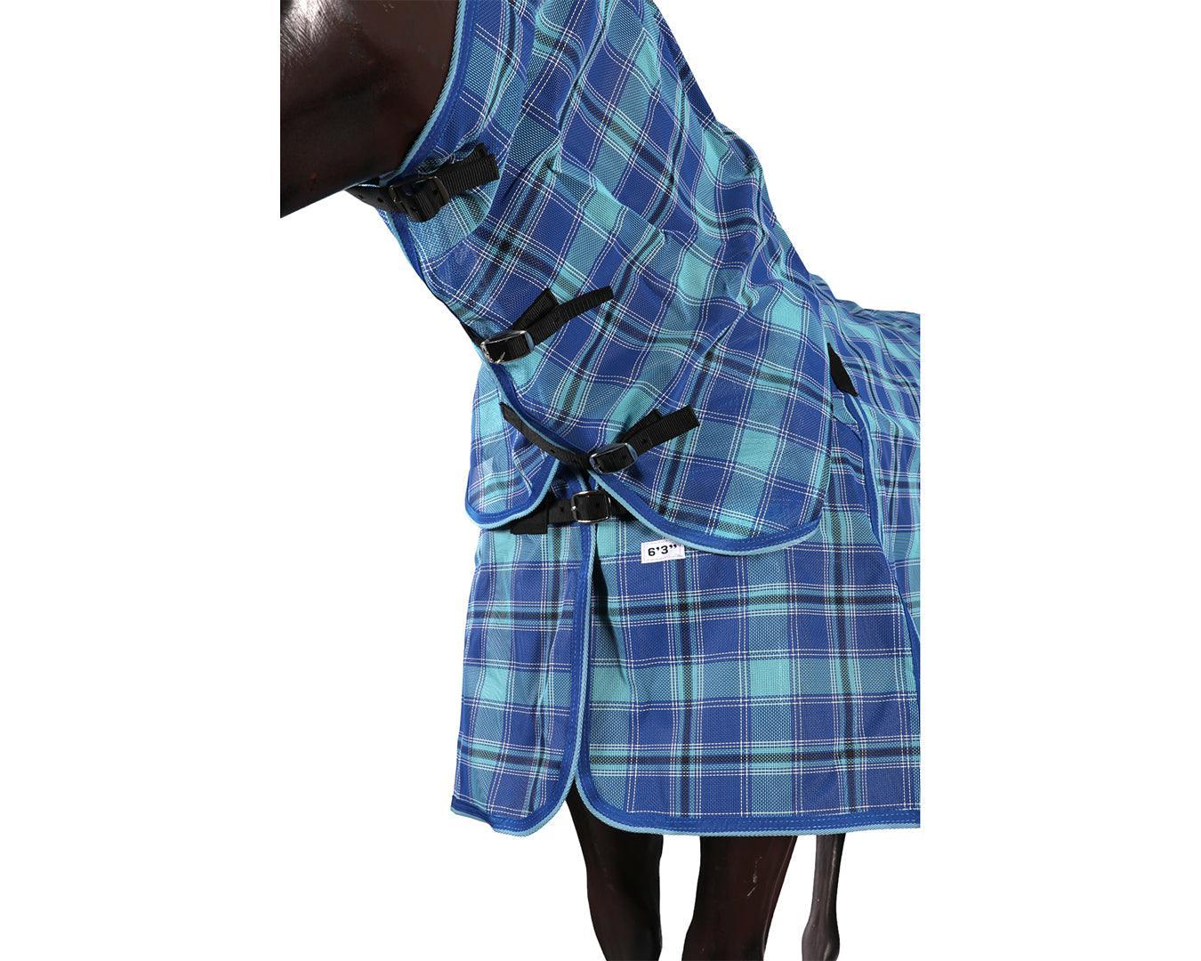 Kool Master PVC Shade Mesh Horse Rug Combo - Blue - Image 4