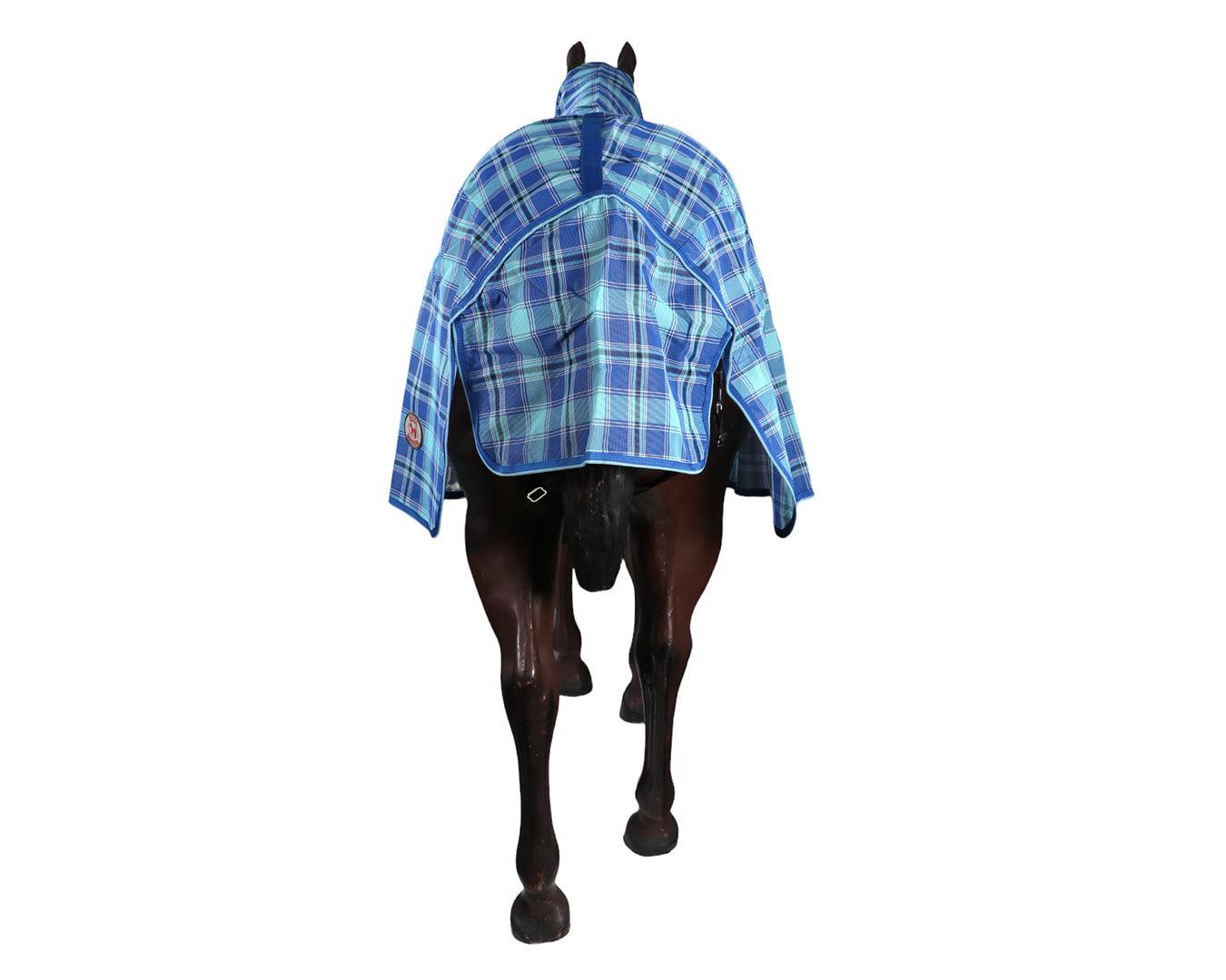 Kool Master PVC Shade Mesh Horse Rug Combo - Blue - Image 5