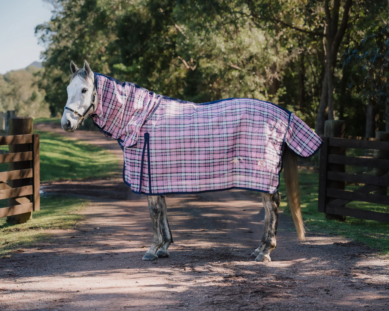 Kool Master PVC Shade Mesh Horse Rug Combo - Pink & Navy