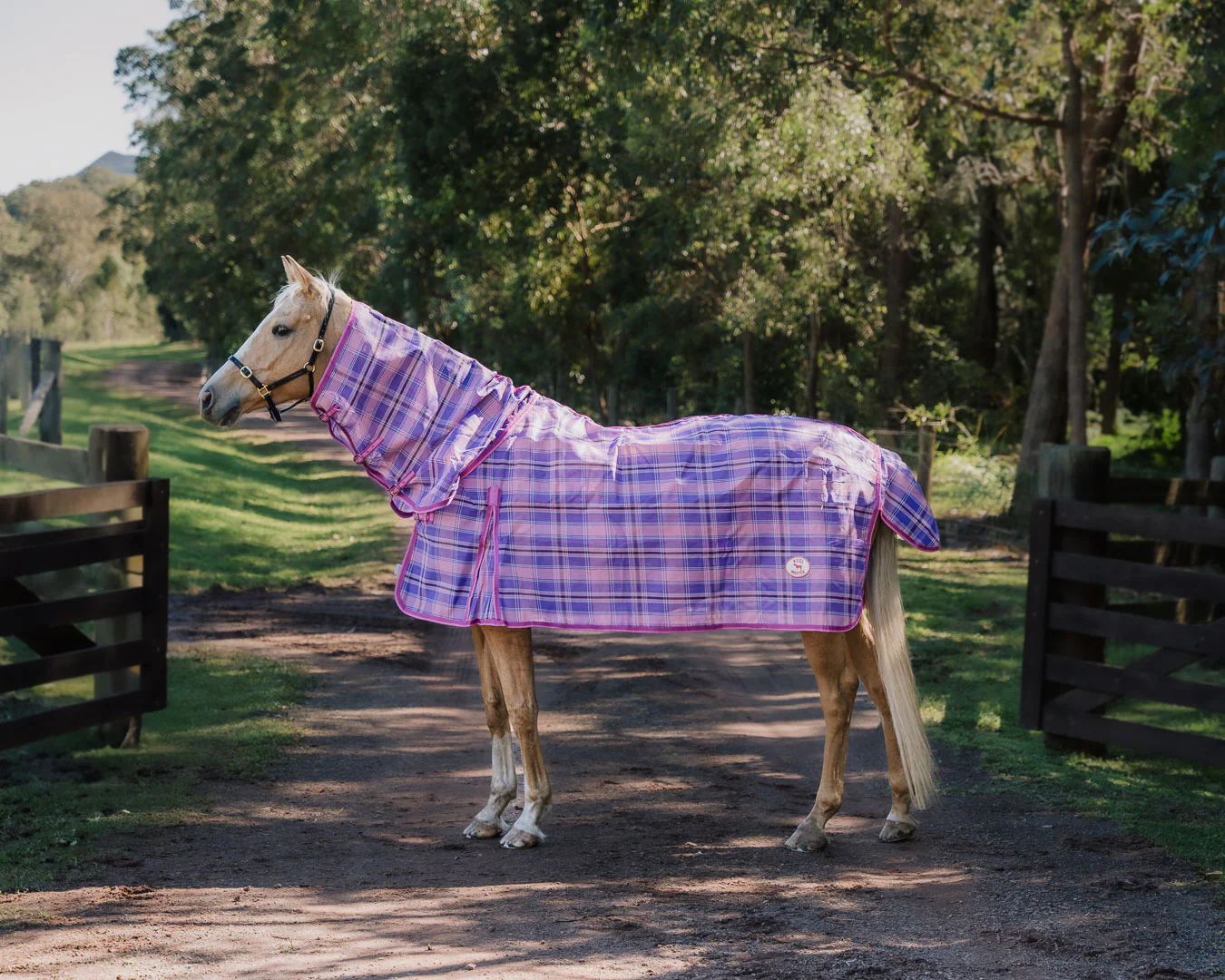 Kool Master PVC Shade Mesh Horse Rug Combo - Pink & Purple