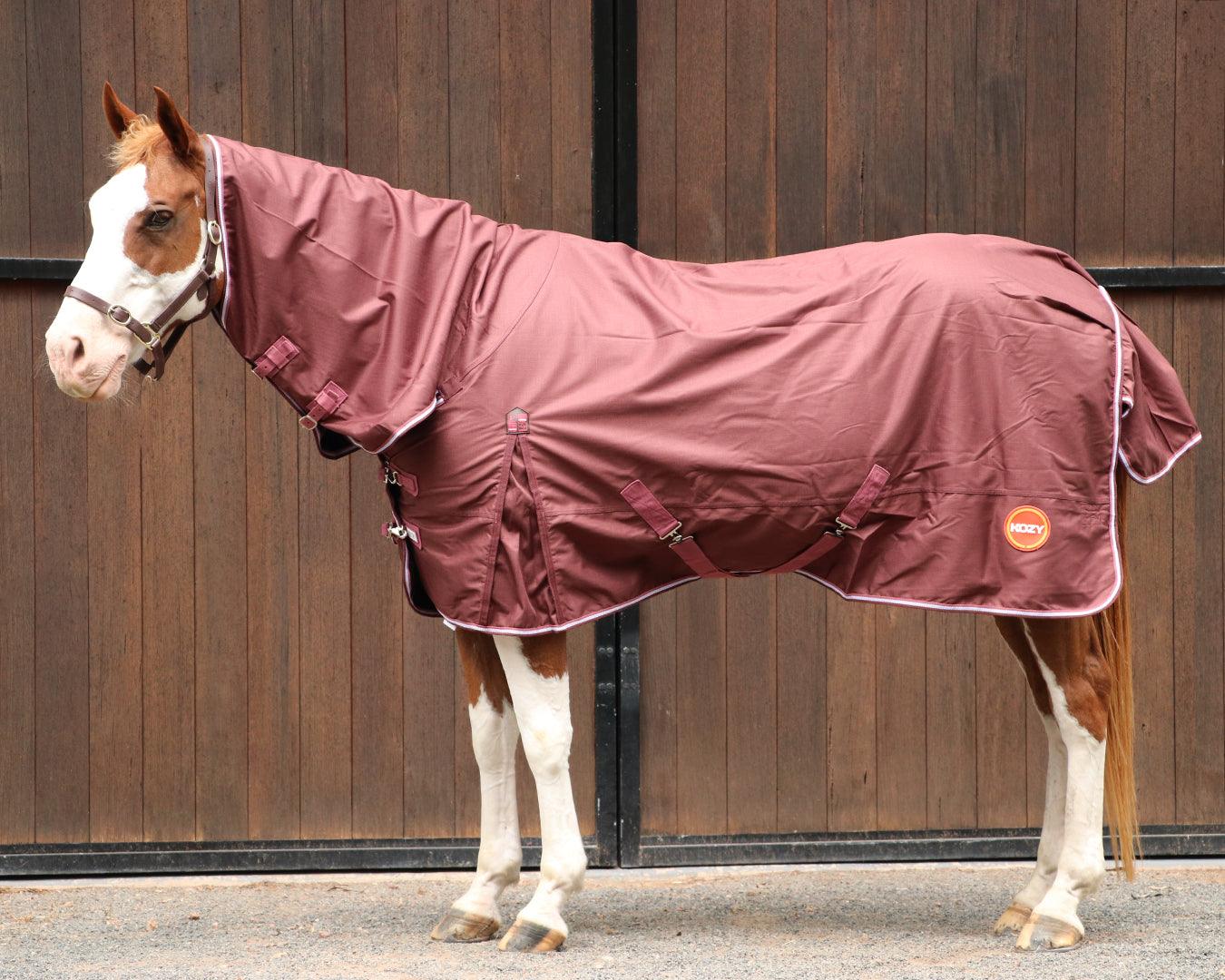 Kozy 1200D Lite Rainsheet Horse Rug Combo - Chocolate - Image 5
