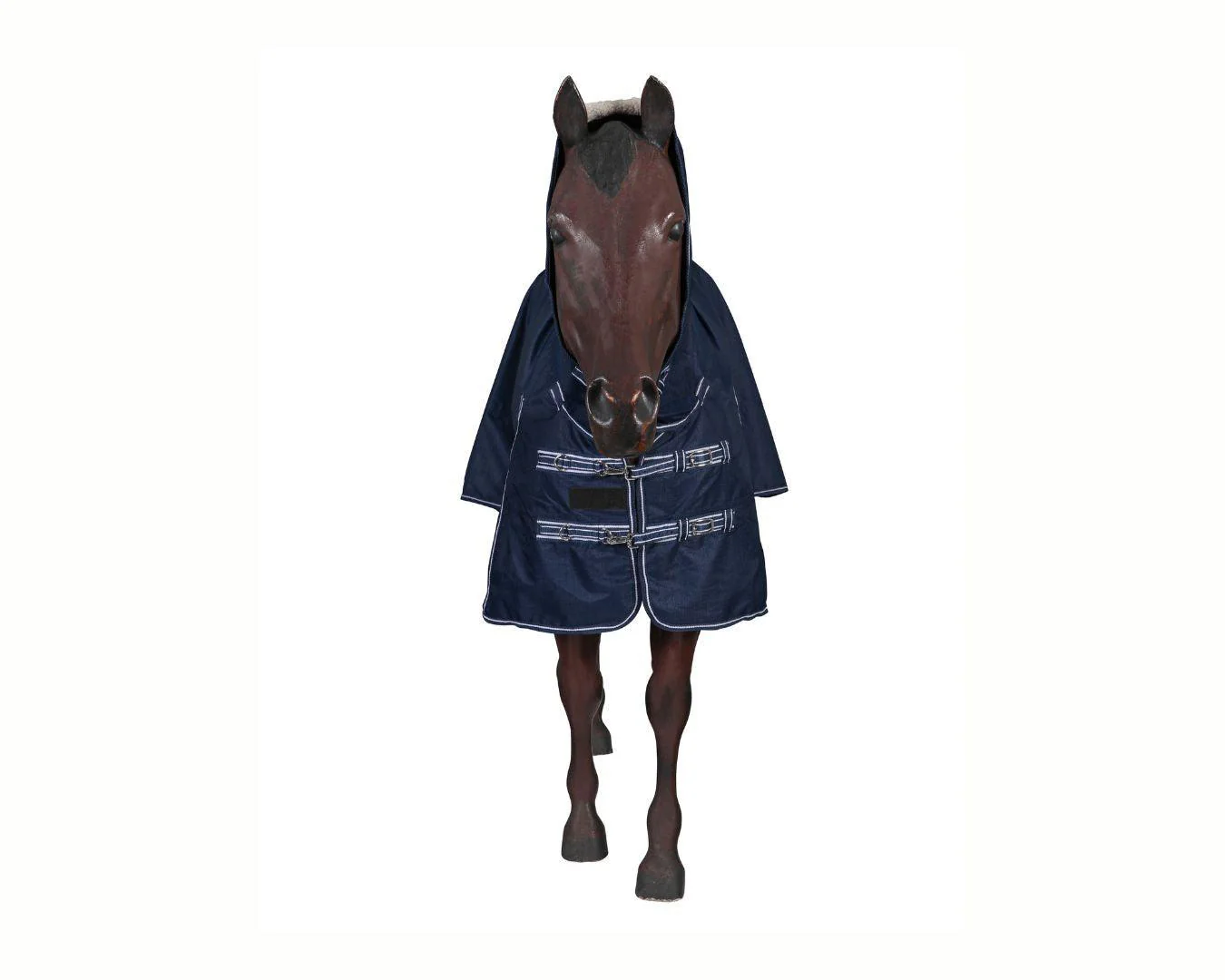 Kozy 1200D Rainsheet Horse Rug Combo - Navy - Image 4
