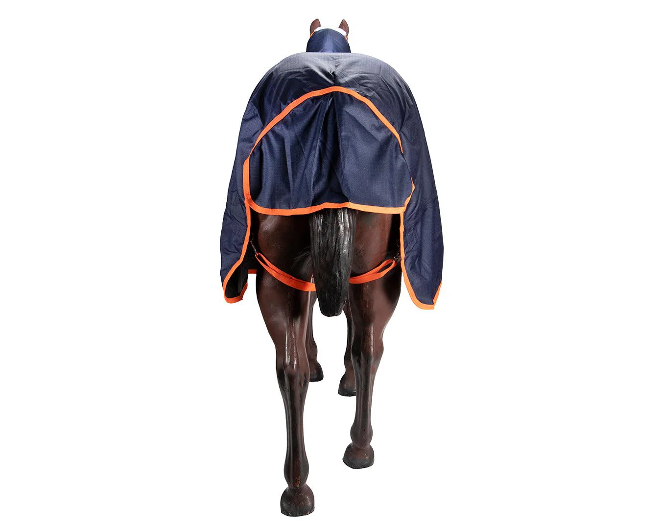 Kozy 1200D Rainsheet Horse Rug Combo - Navy & Orange - Image 7