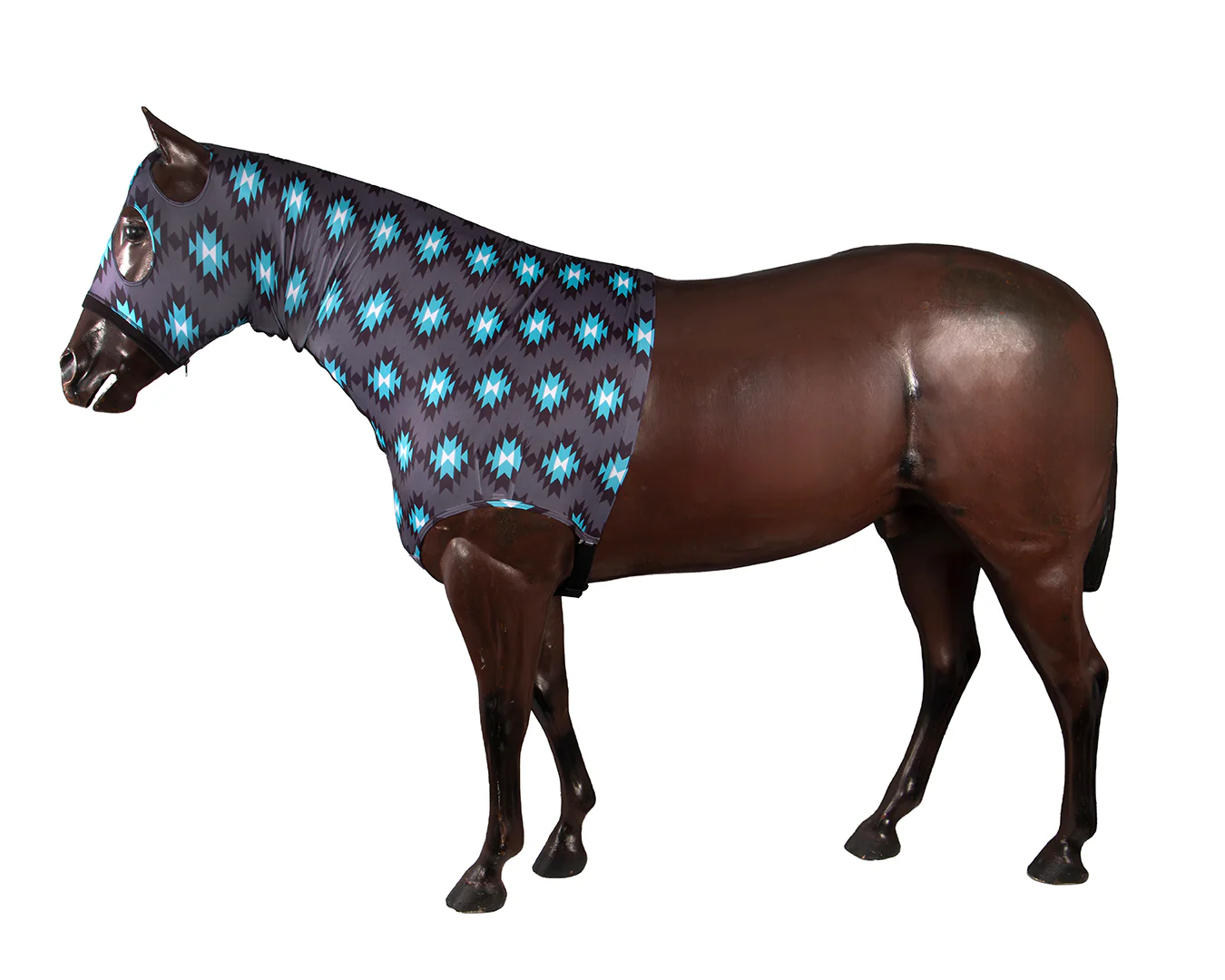 Kozy Lycra Slinky Hood - Aztec / Turquoise - Image 3