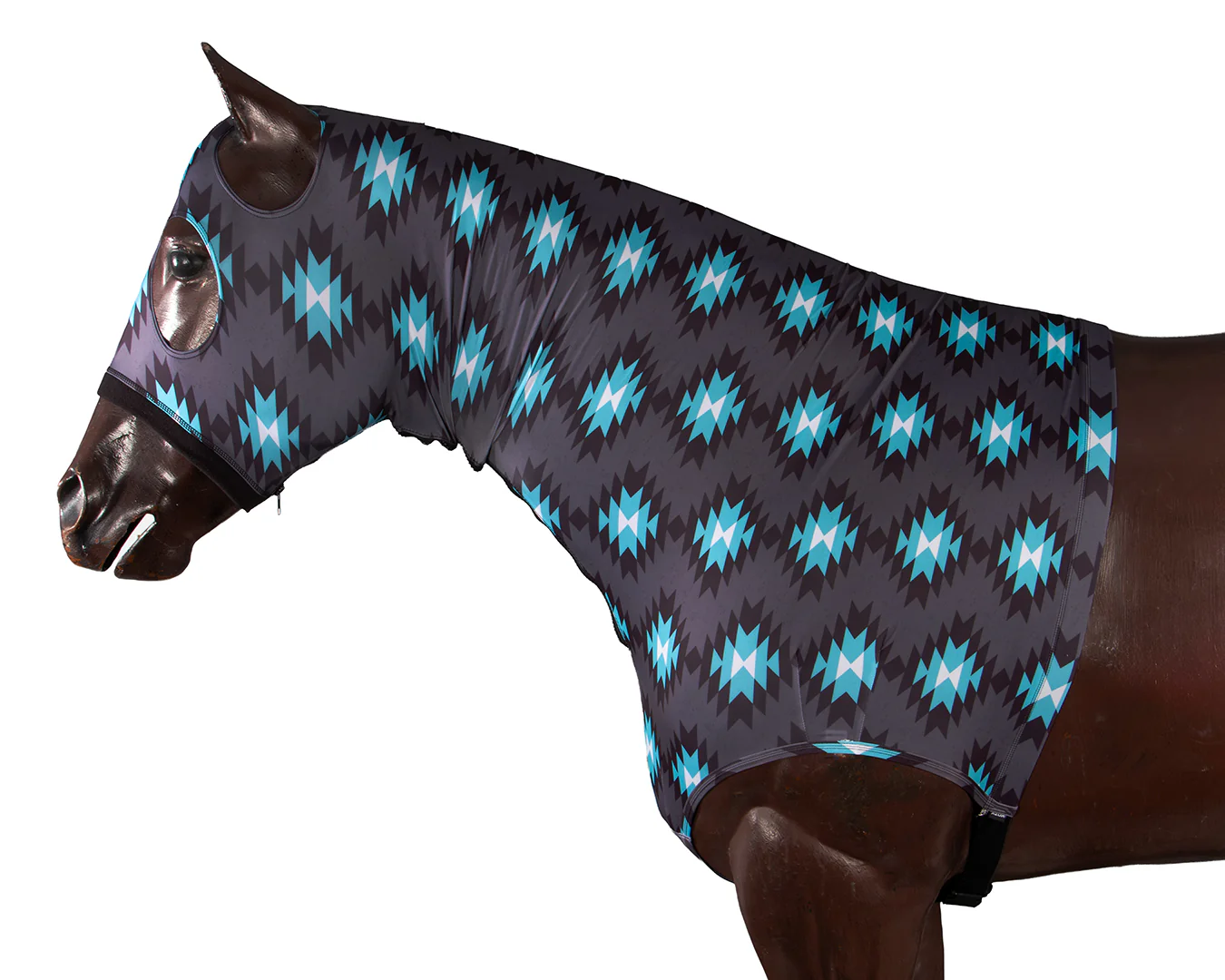 Kozy Lycra Slinky Hood - Aztec / Turquoise - Image 4