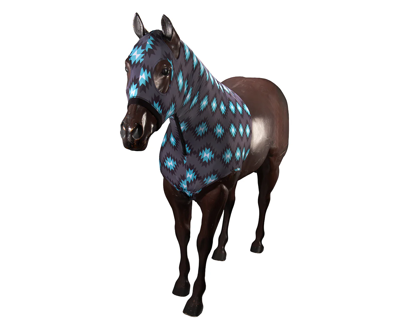 Kozy Lycra Slinky Hood - Aztec / Turquoise - Image 5