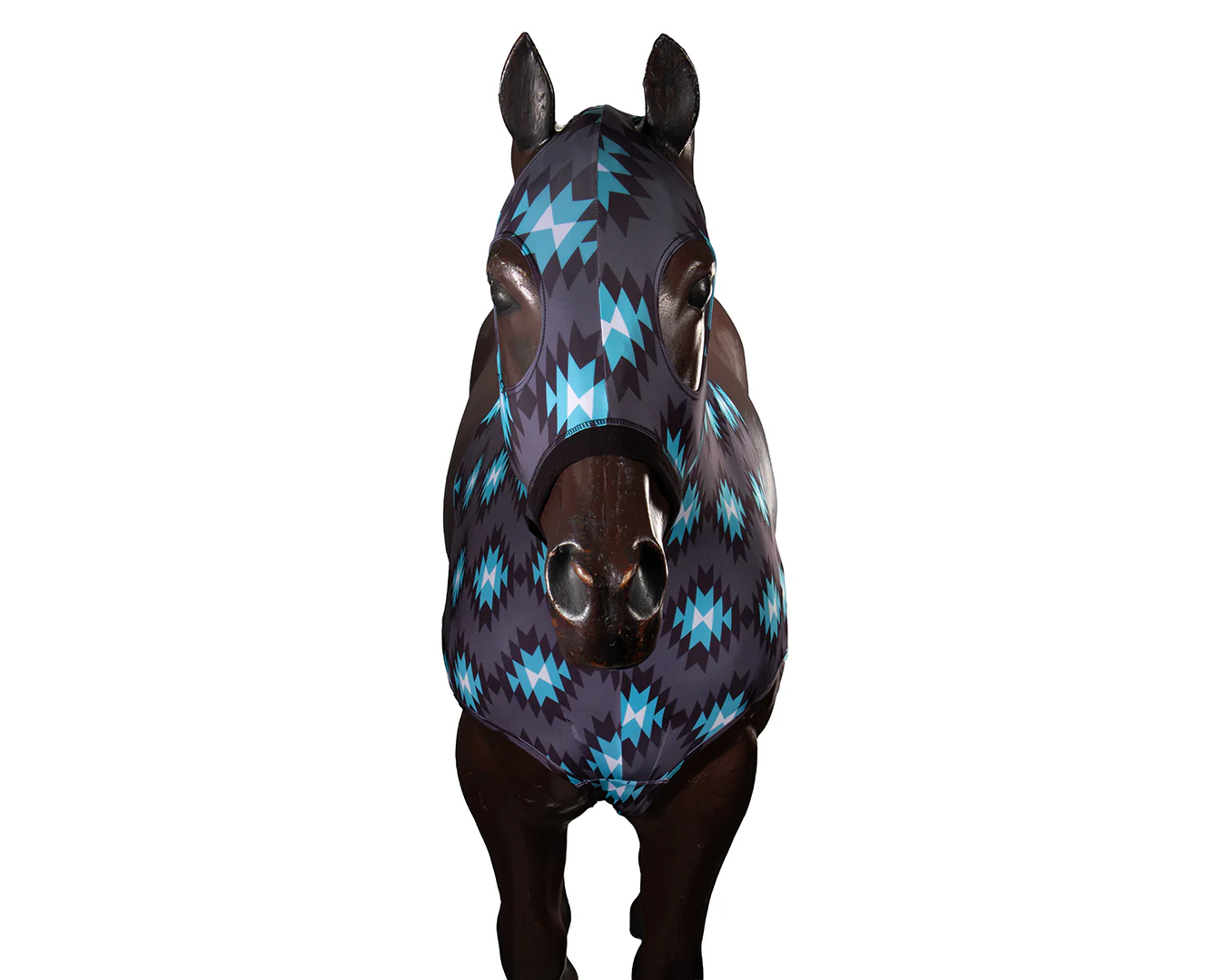 Kozy Lycra Slinky Hood - Aztec / Turquoise - Image 7