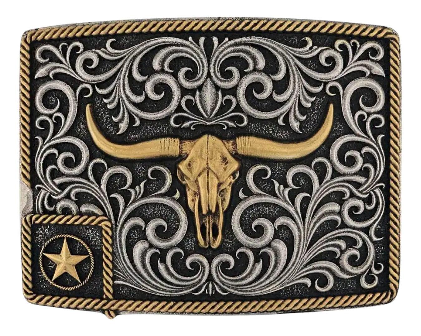 Montana Silversmiths Lonestar Longhorn Attitude Belt Buckle