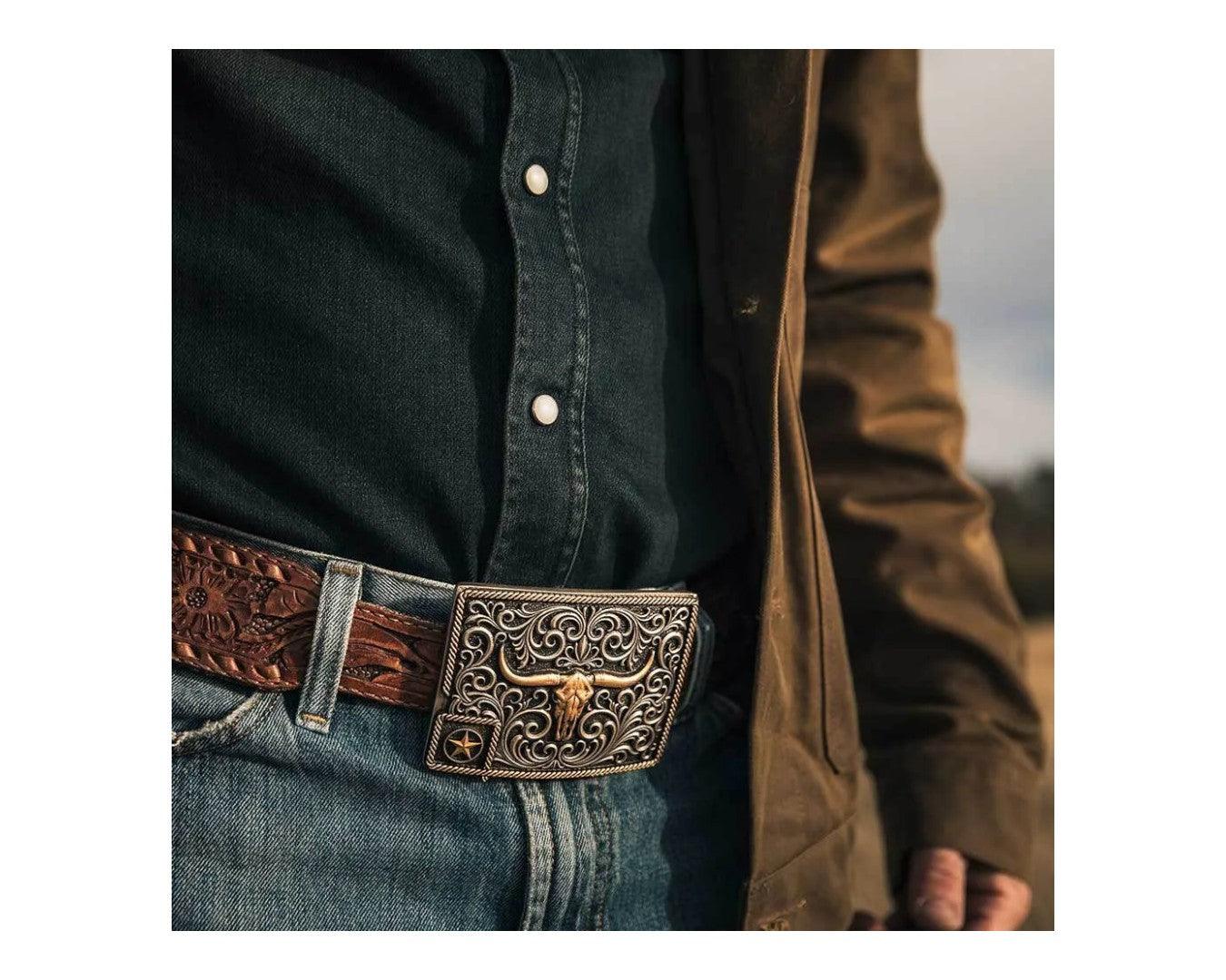 Montana Silversmiths Lonestar Longhorn Attitude Belt Buckle - Image 2