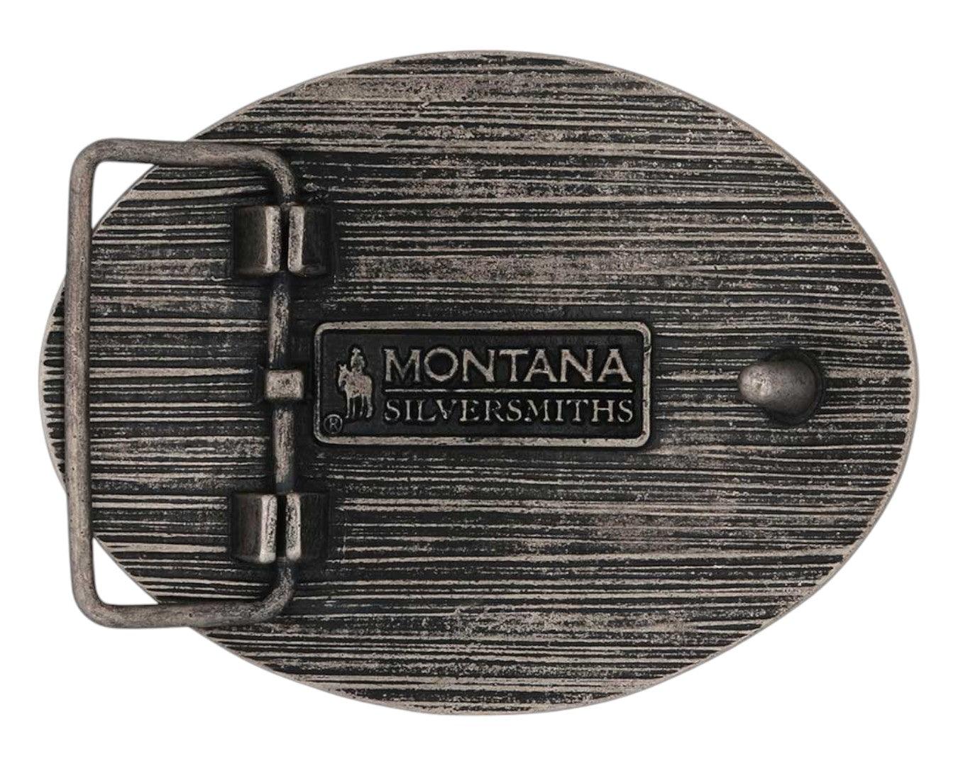 Montana Silversmiths Two-Tone Longhorn Attitude Belt Buckle - Image 2