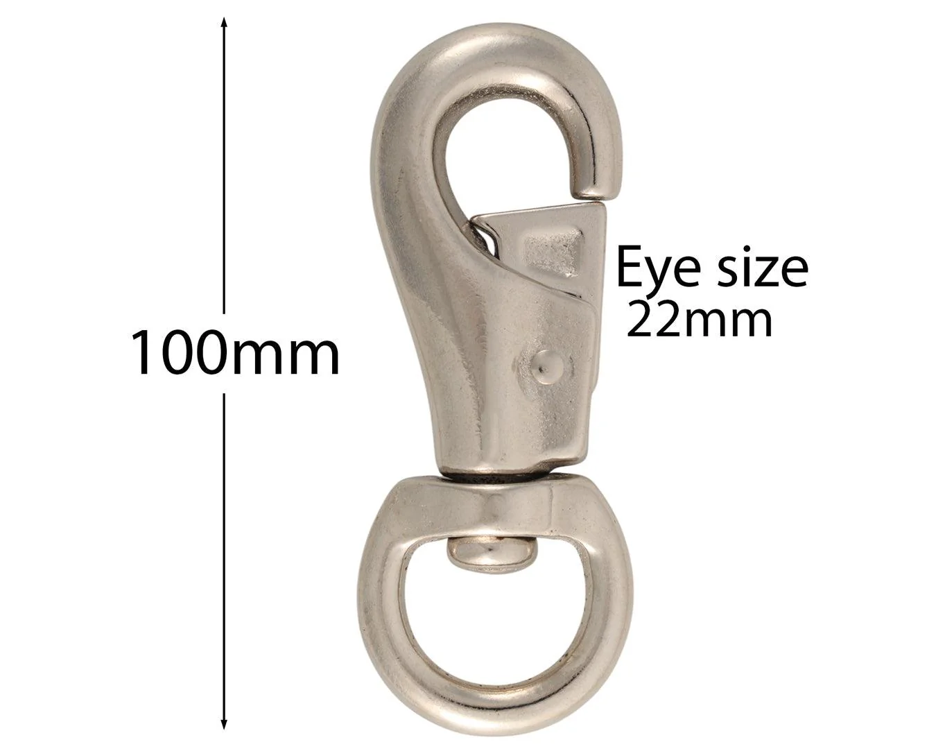 Nickel Plated Round Swivel Eye Bull Snaphook - Image 2