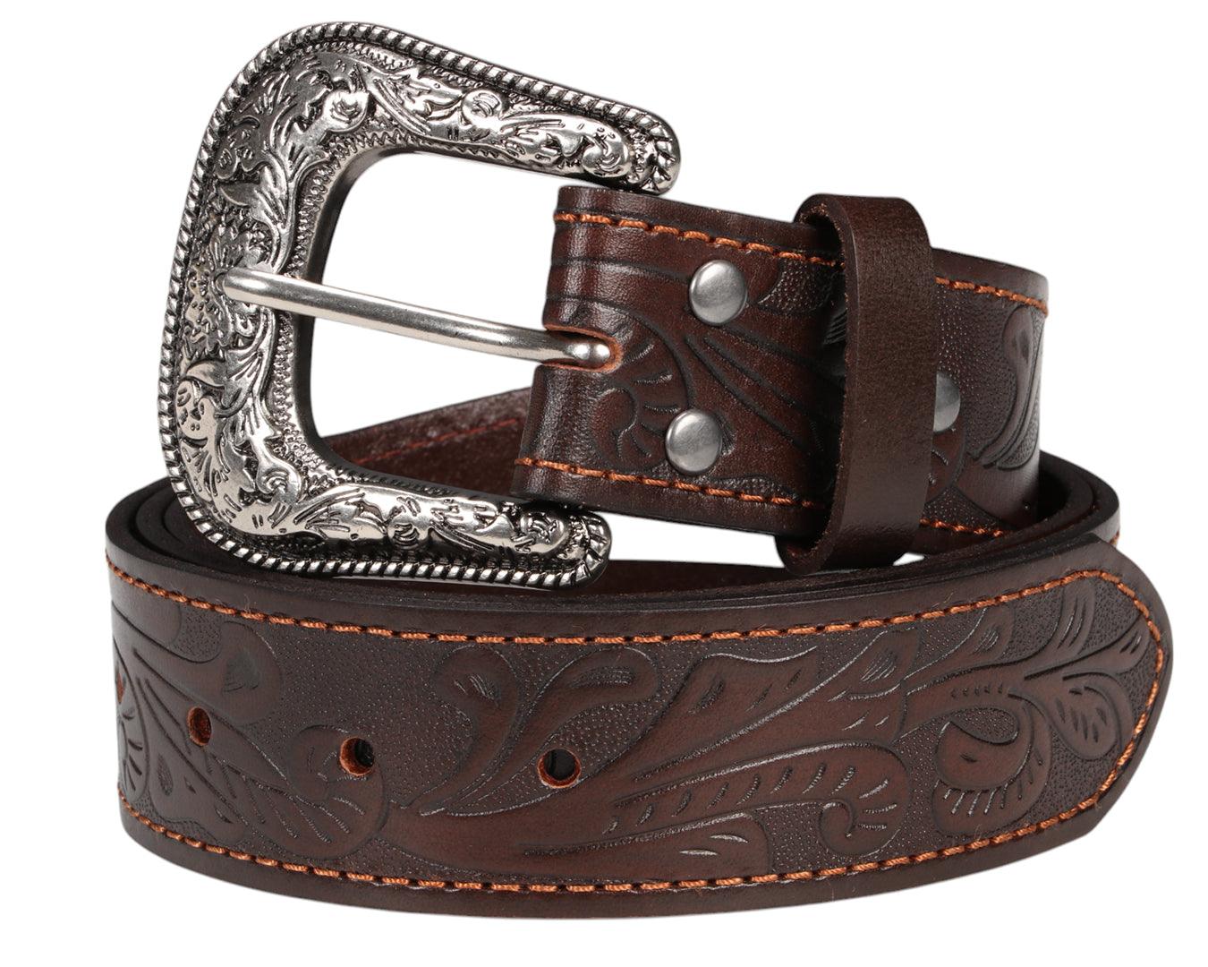 Pilbara Western Dress Buckle Tooled Leather Belt