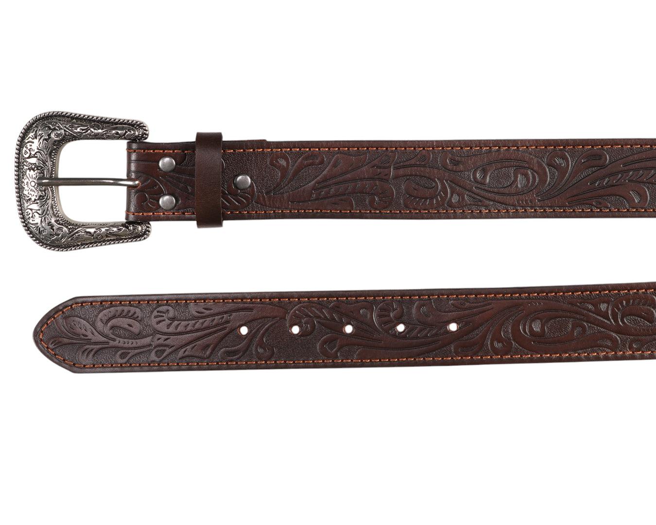 Pilbara Western Dress Buckle Tooled Leather Belt - Image 3