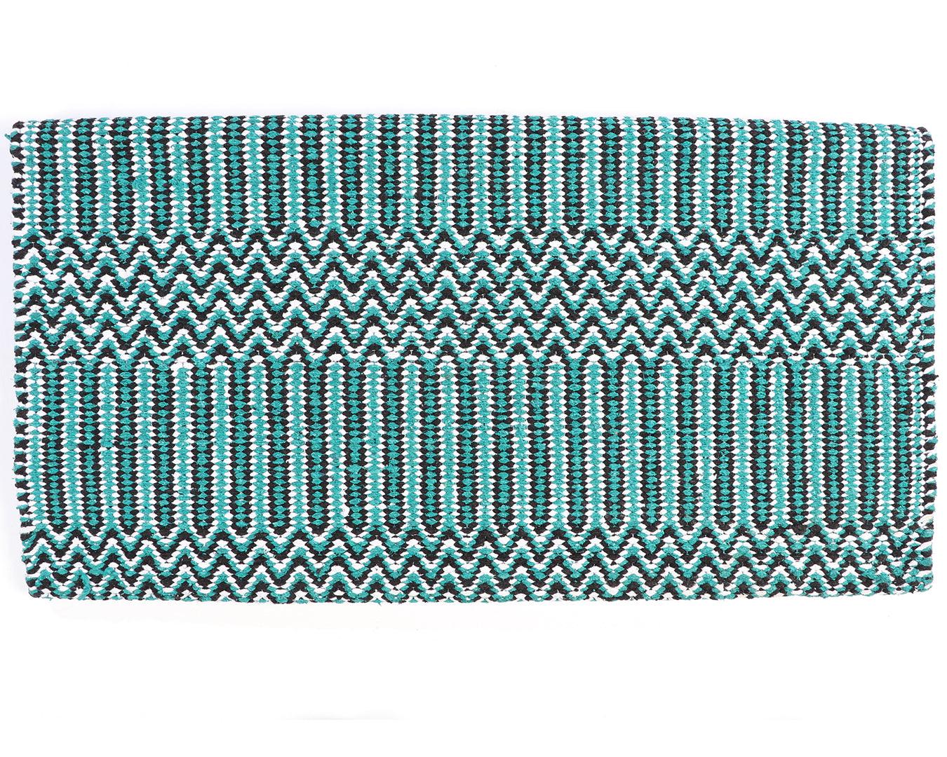 Professional's Choice Double Weave Saddle Blanket - Teal & Black 32" x 64" - Image 4