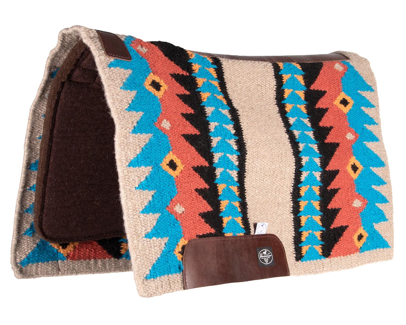 Professional's Choice Fuse Saddle Pad 3/4" - Sand & Pacific Blue 33" x 38"