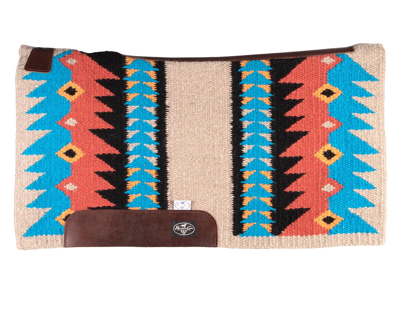 Professional's Choice Fuse Saddle Pad 3/4" - Sand & Pacific Blue 33" x 38" - Image 2