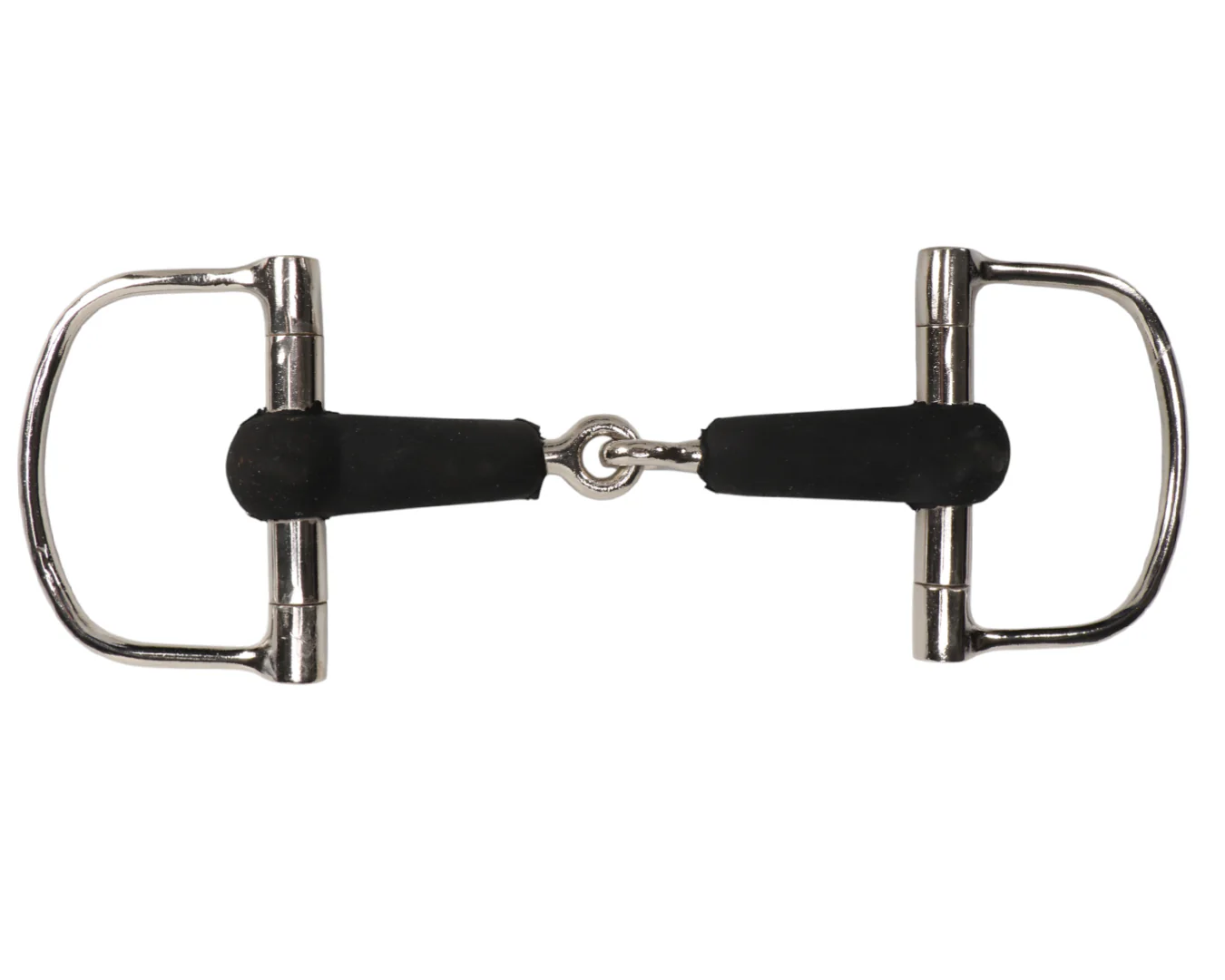 Racing Dee Bit w/Rubber Covered Snaffle Mouth Chrome
