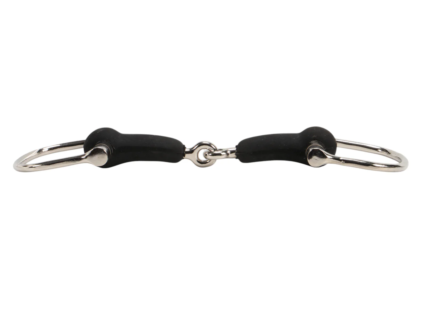 Racing Dee Bit w/Rubber Covered Snaffle Mouth Chrome - Image 2