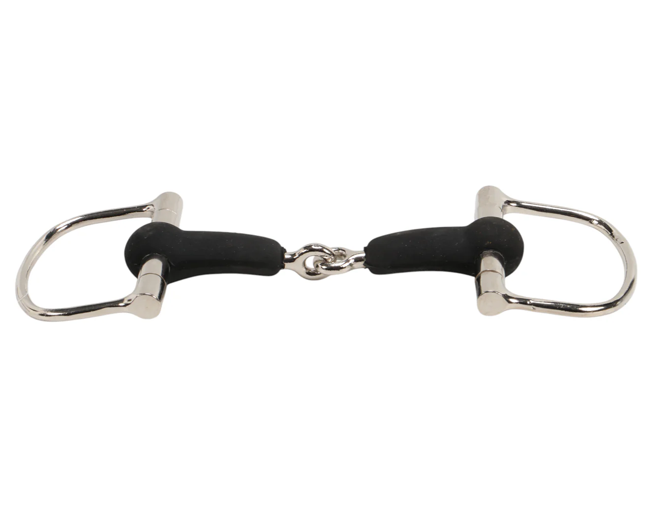 Racing Dee Bit w/Rubber Covered Snaffle Mouth Chrome - Image 3