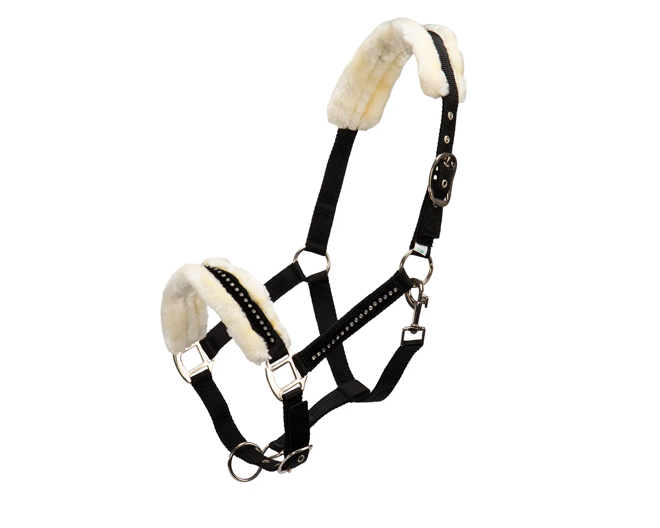Rancher Crystal Velvet Mink Halter - Black