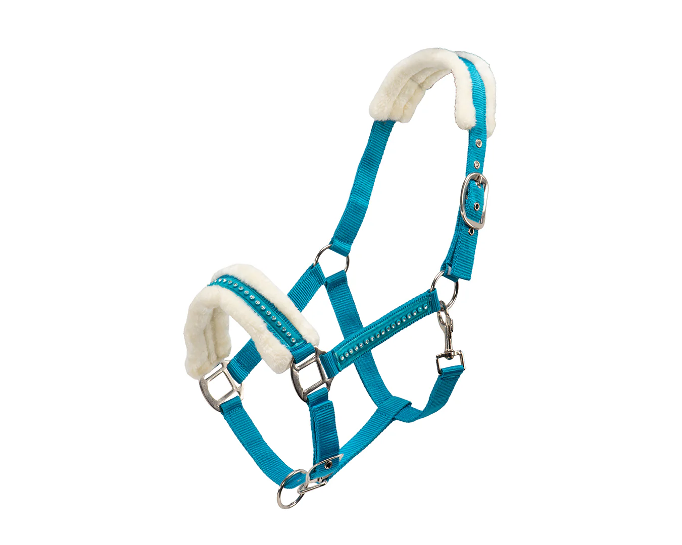 Rancher Crystal Velvet Mink Halter - Turquoise