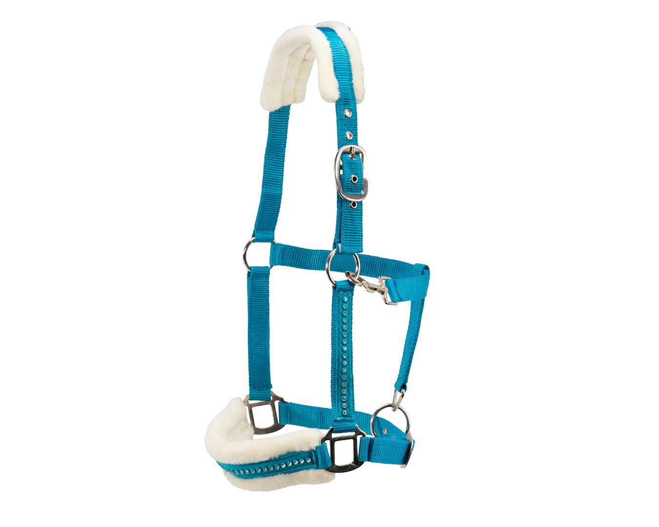 Rancher Crystal Velvet Mink Halter - Turquoise - Image 4
