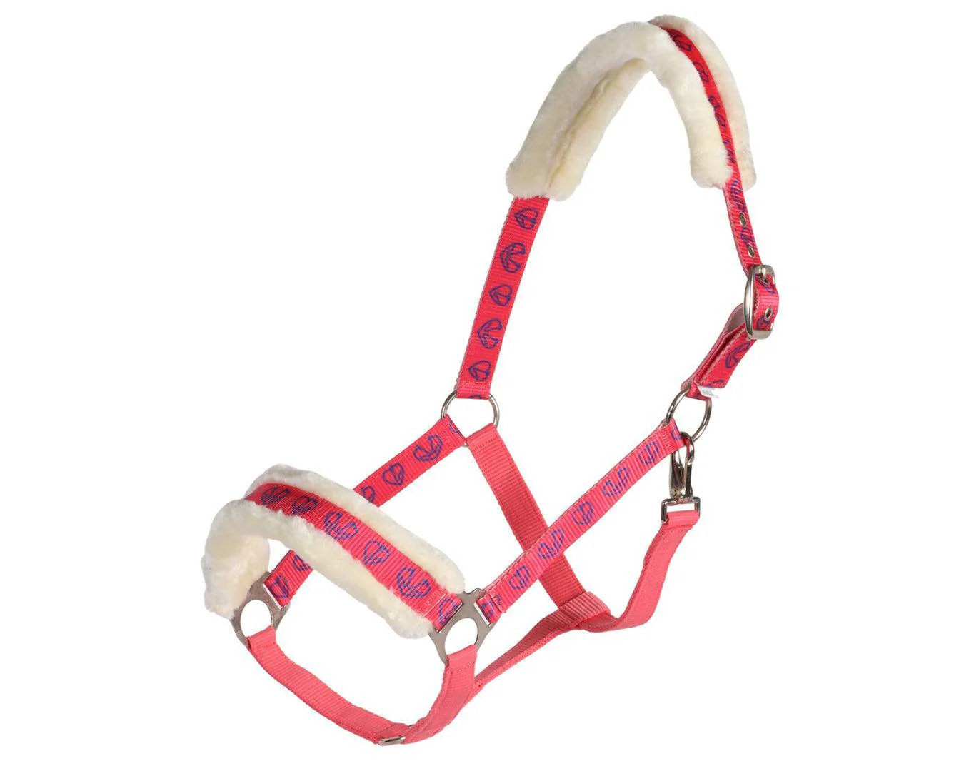 Rancher Fleece Halter - Strawberry Red Hearts Pattern