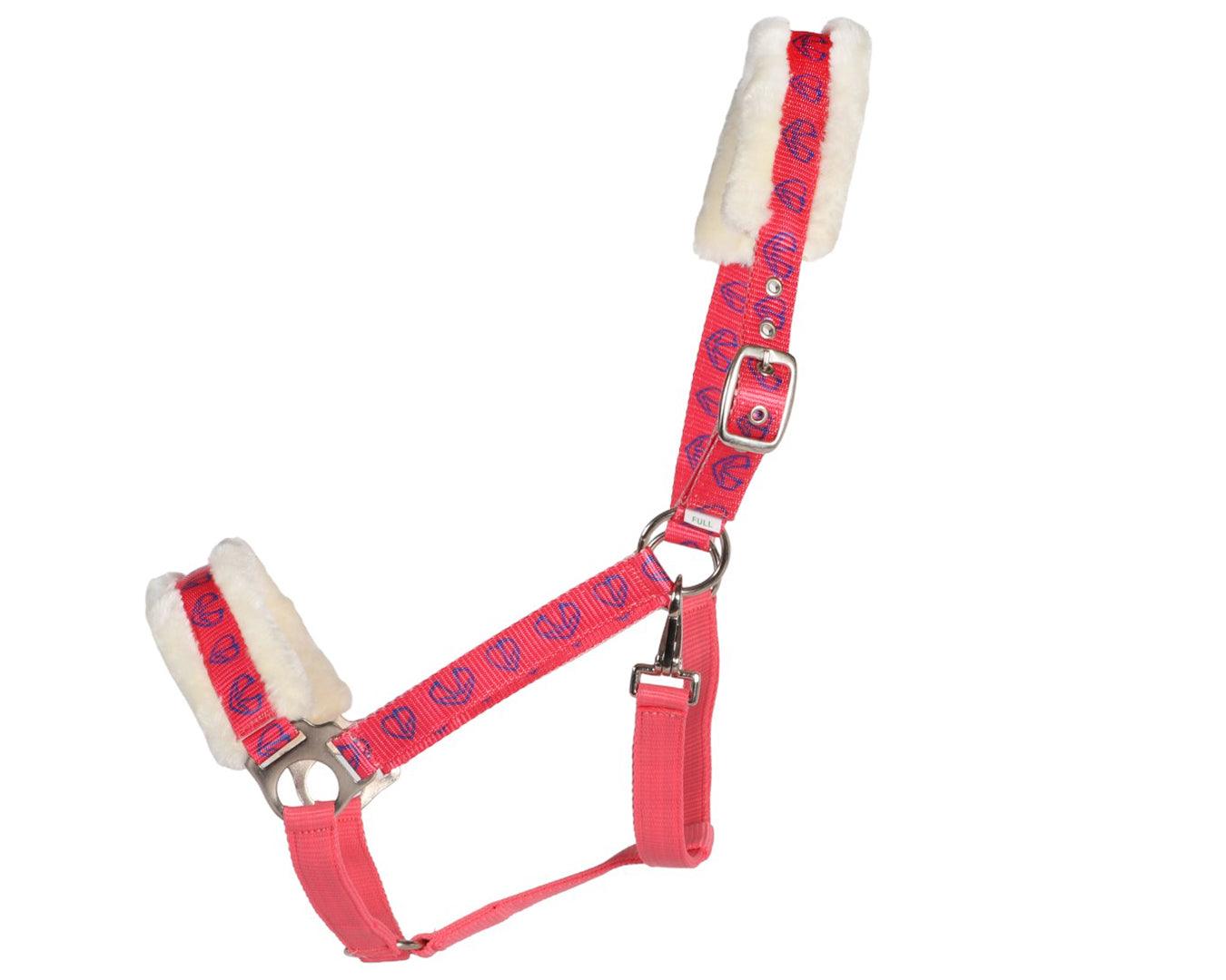 Rancher Fleece Halter - Strawberry Red Hearts Pattern - Image 2