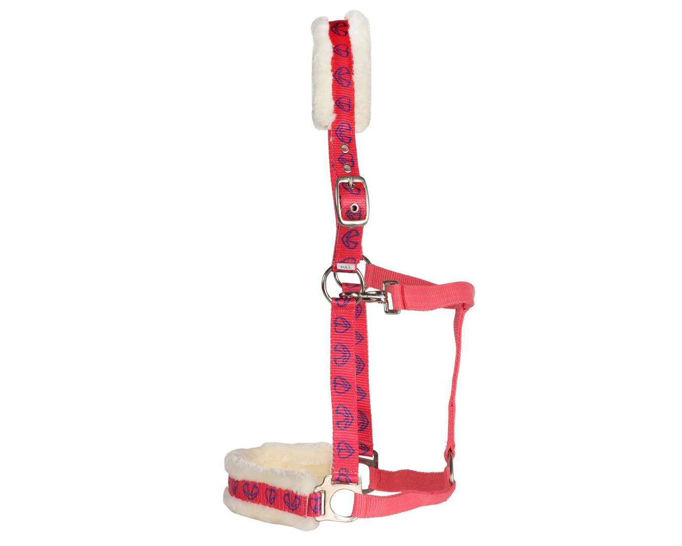 Rancher Fleece Halter - Strawberry Red Hearts Pattern - Image 3