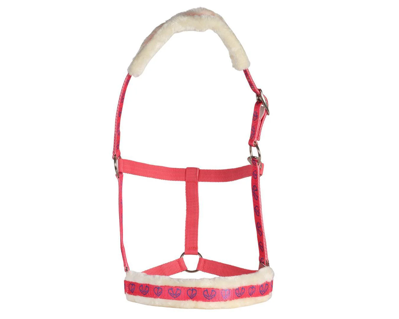 Rancher Fleece Halter - Strawberry Red Hearts Pattern - Image 5