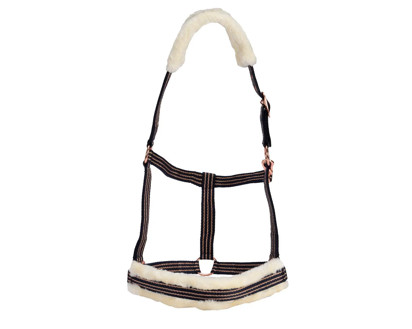 Rancher Fleece Padded Halter - Navy & Gold - Image 3